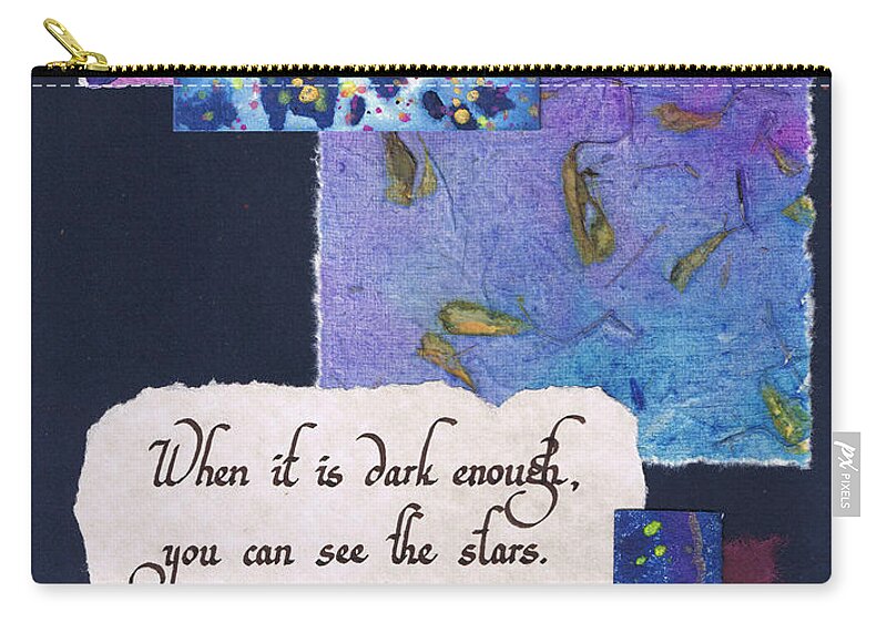 Abstract Zip Pouch featuring the painting When it is dark enough you can see the stars - navy by Tamara Kulish
