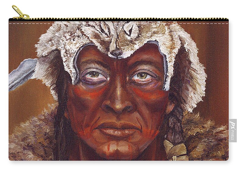 Western Zip Pouch featuring the painting When the Drums Stop by Terry R MacDonald
