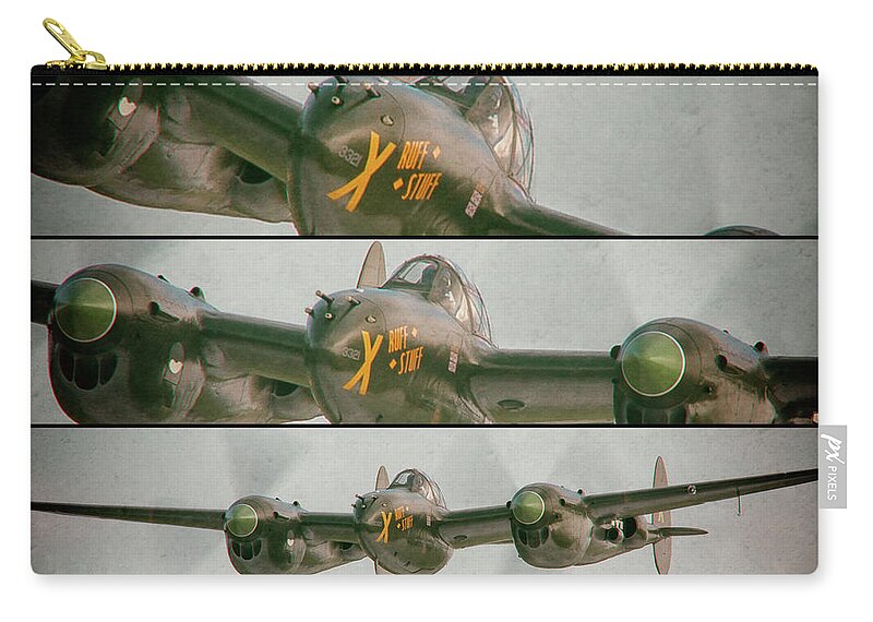 Lockheed Zip Pouch featuring the photograph When The Going Gets Ruff by Jay Beckman