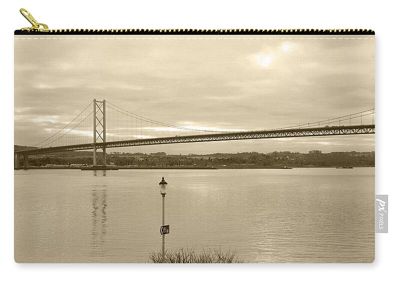 Forth Road Bridge Zip Pouch featuring the photograph When the Sky was High by Elena Perelman
