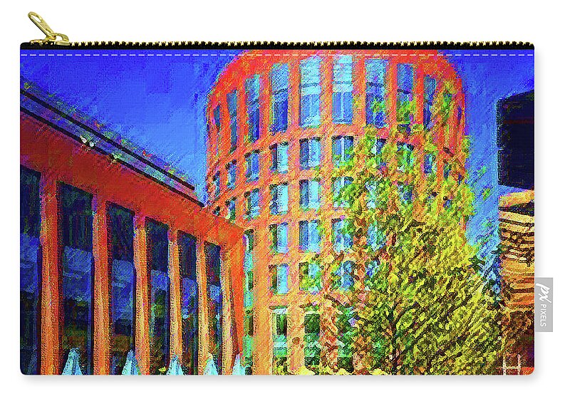 University Of Pennsylvania Zip Pouch featuring the mixed media Where Business Begins by DJ Fessenden