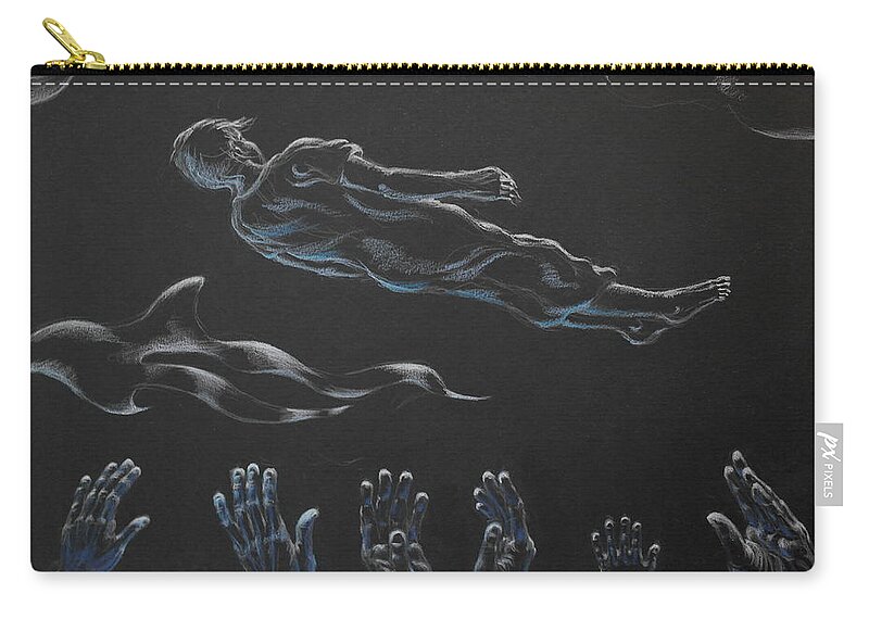 Death Zip Pouch featuring the drawing Where Do the Dead Go by Michele Myers