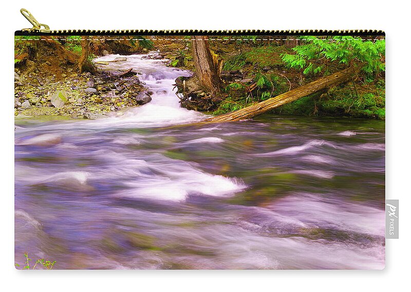Rivers Zip Pouch featuring the photograph Where the stream meets the river by Jeff Swan