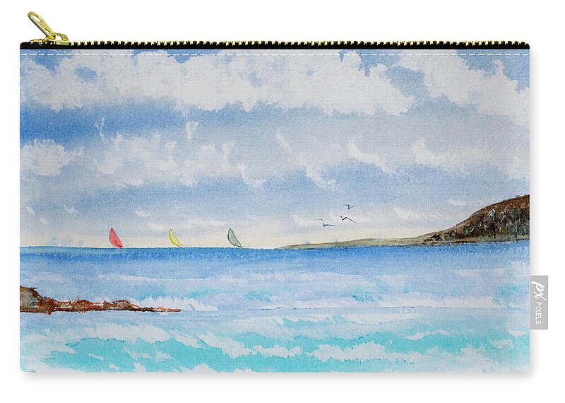 Afternoon Zip Pouch featuring the painting Where there's a Wind, there's a Race by Dorothy Darden