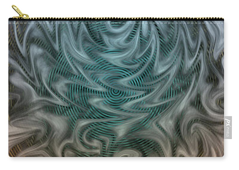 Abstract Experimentalism Zip Pouch featuring the digital art Wherever You Go, There You Are by Becky Titus