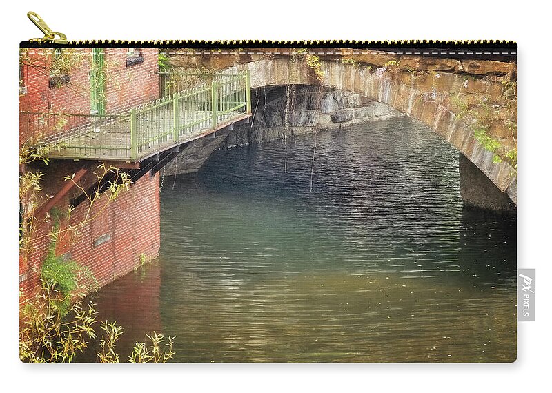 Whetstone Brook Zip Pouch featuring the photograph Whetstone Bridge by Tom Singleton