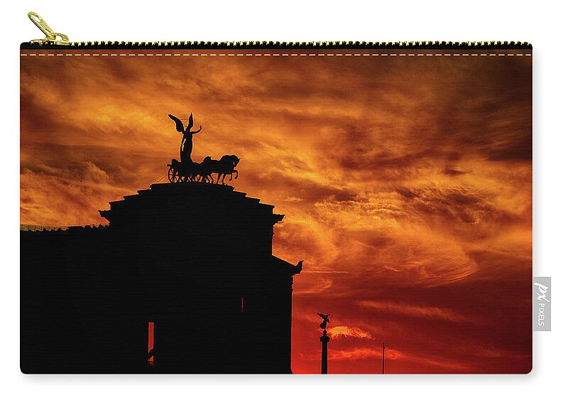Rome Zip Pouch featuring the photograph While Rome Burns by Rob Davies