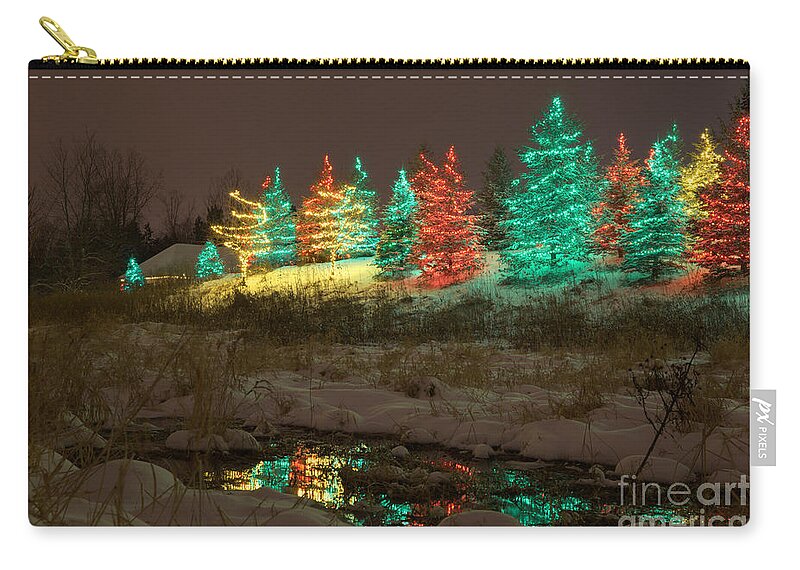 Christmas Lights Zip Pouch featuring the photograph Whimsical Christmas Lights by Wayne Moran