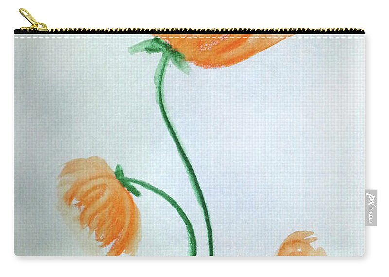 Whimsical Flower Zip Pouch featuring the painting Whimsical Flowers by Susan Turner Soulis