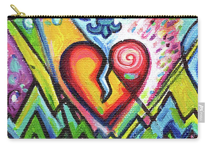 Whimsical Zip Pouch featuring the painting Creve Coeur Streetlight Banners Whimsical Motion 5 by Genevieve Esson