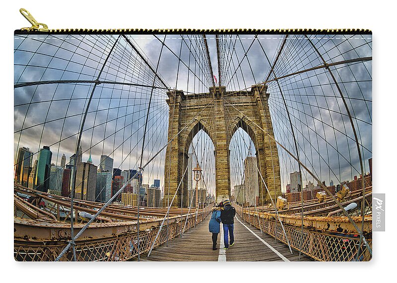 New York City Zip Pouch featuring the photograph Whirled Wide Web by Neil Shapiro