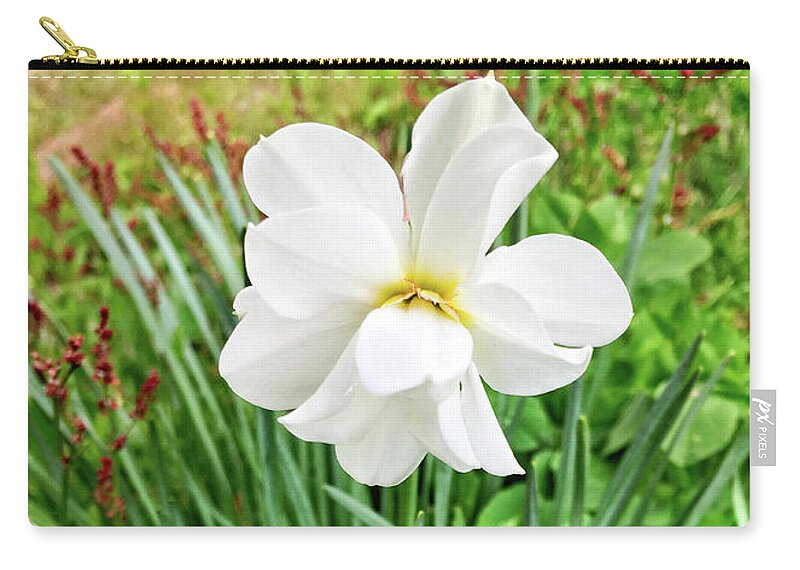 White Zip Pouch featuring the digital art White Beauty by Dee Flouton
