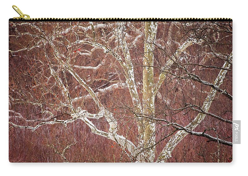 Nature Zip Pouch featuring the photograph White Branches by Jeff Phillippi