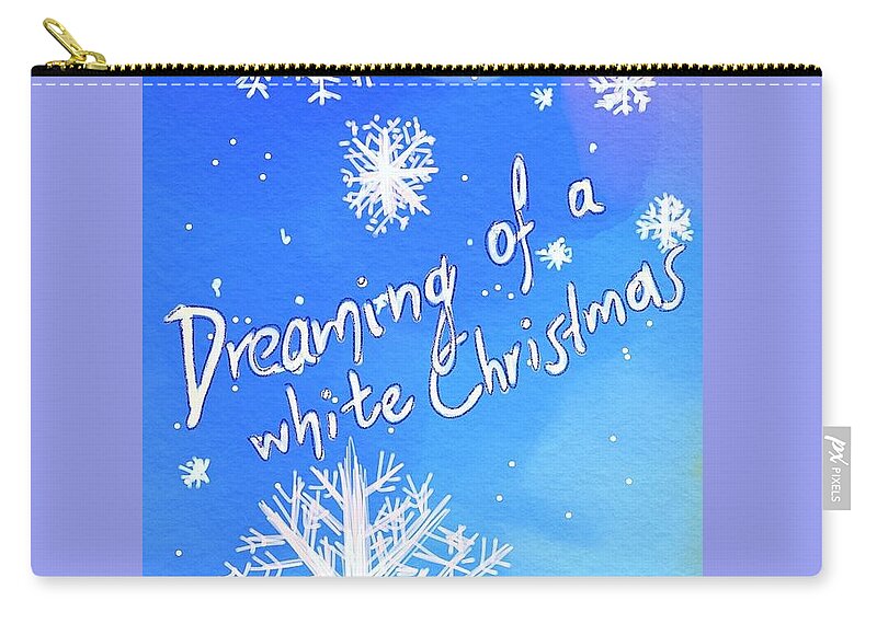 Christmas Zip Pouch featuring the digital art White Christmas by Sophia Gaki Artworks