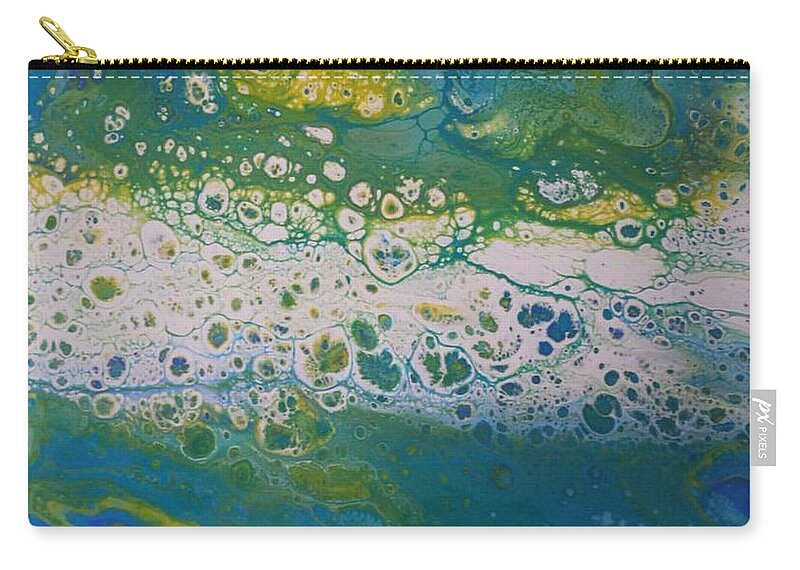 Acrylic Zip Pouch featuring the painting White Flow by Betsy Carlson Cross