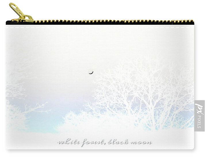 White Forest Black Moon Carry-all Pouch featuring the photograph White Forest Black Moon by Dark Whimsy