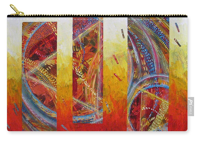Abstract Zip Pouch featuring the painting White Hot by Rollin Kocsis