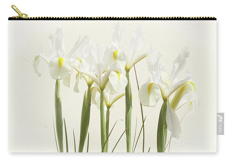 Flower Zip Pouch featuring the photograph White Iris by Terri Waters