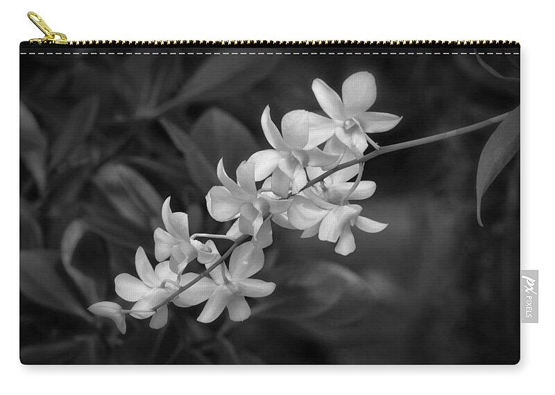 Flower Zip Pouch featuring the photograph White Orchid Spray by Kim Hojnacki