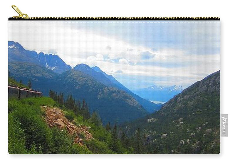 White Pass Rail Road Zip Pouch featuring the photograph White Pass Rail Road by Laurianna Taylor