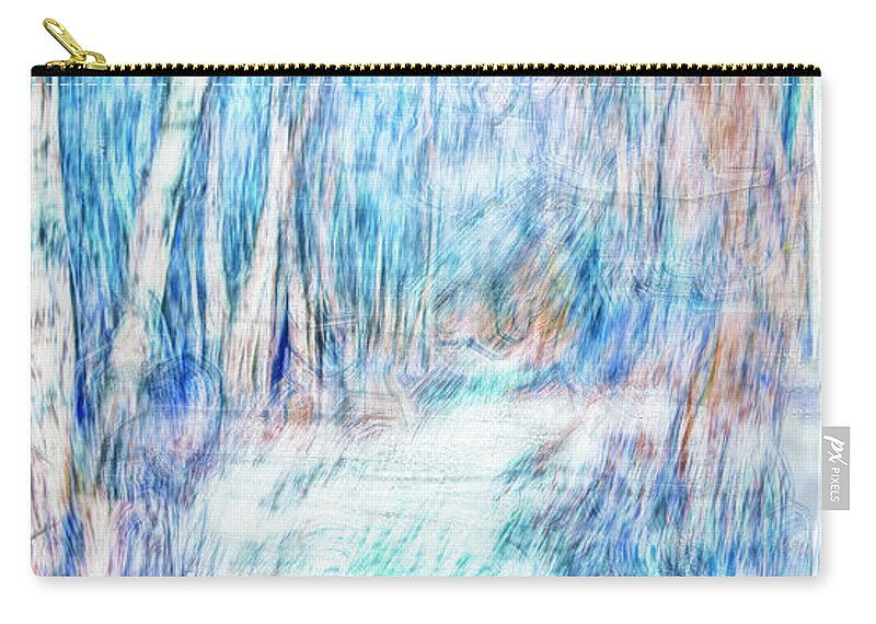 White Zip Pouch featuring the photograph White path abstract #go by Leif Sohlman