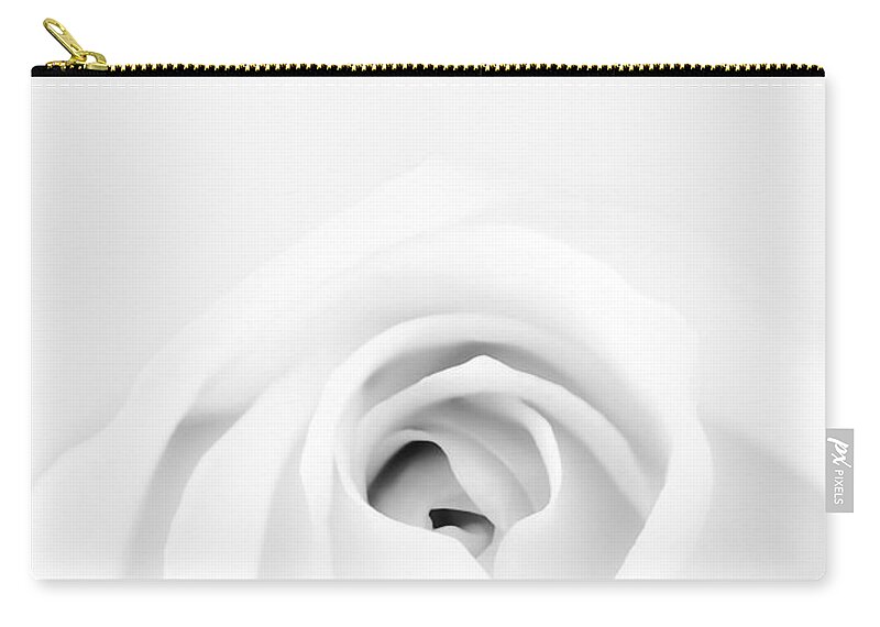 White Zip Pouch featuring the photograph White Rose by Scott Norris