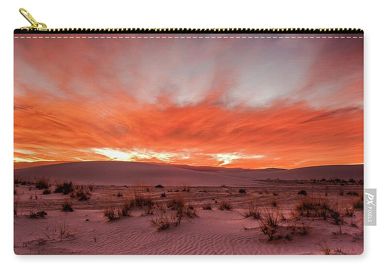 White Sands National Monument Carry-all Pouch featuring the photograph White Sand Sunrise by John Roach