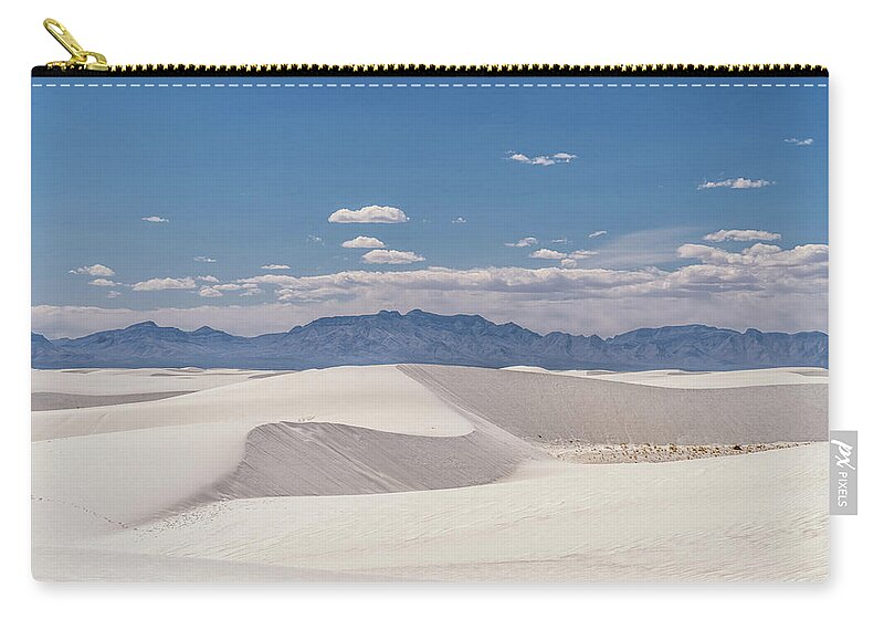 New Mexico Zip Pouch featuring the photograph White Sands Dunes by Framing Places