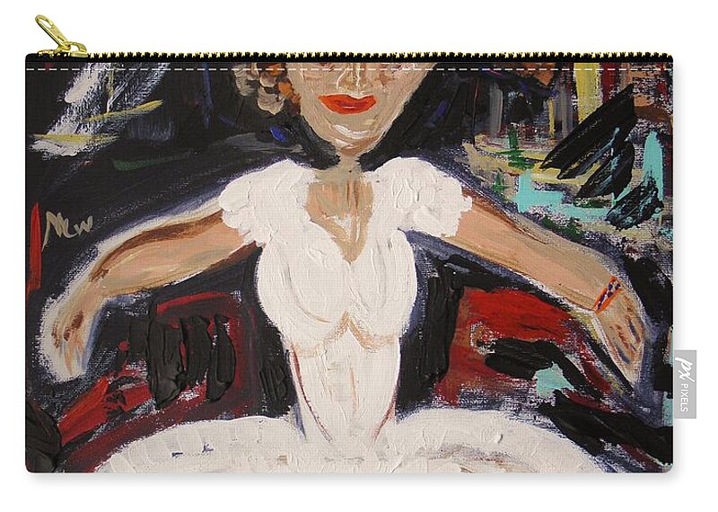 Ballet Zip Pouch featuring the painting White Tutu by Mary Carol Williams