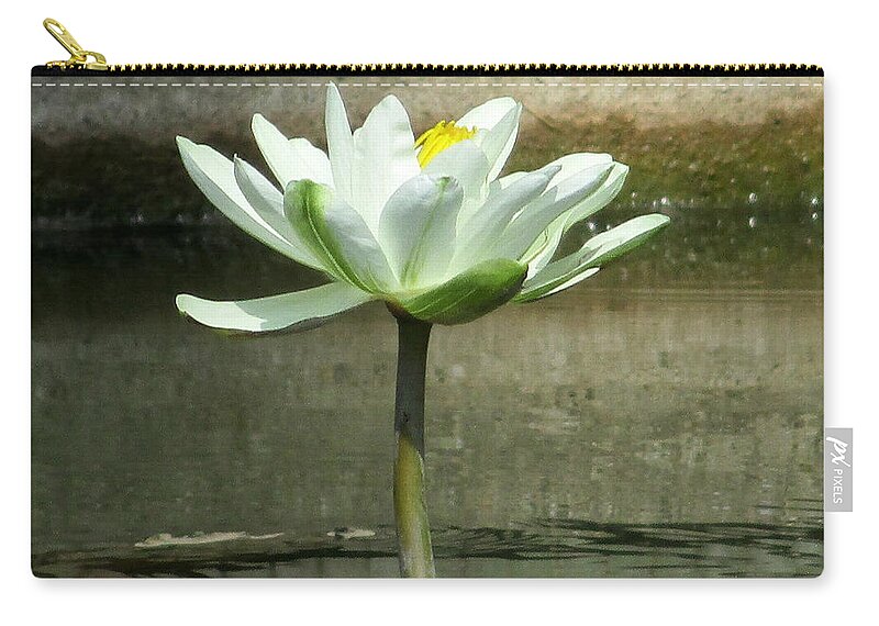 White Water Lilly Zip Pouch featuring the photograph White Water Lily 2 by Randall Weidner