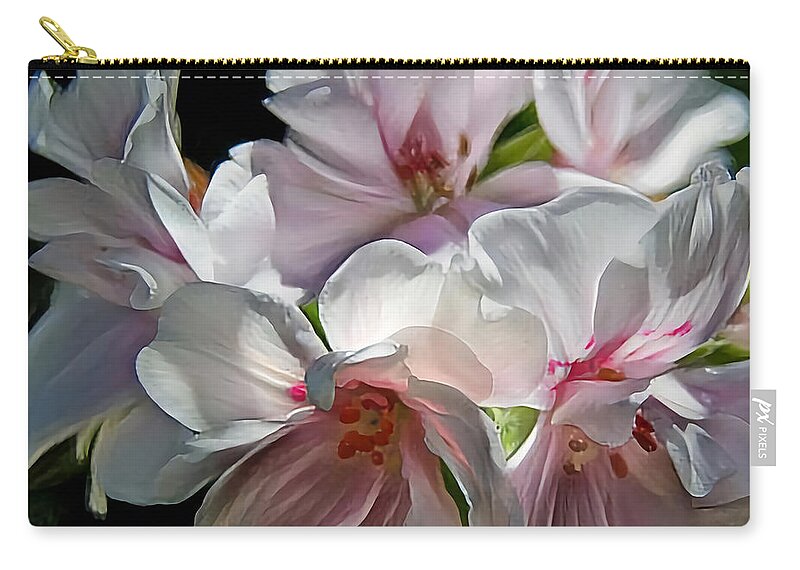 Flowers Zip Pouch featuring the digital art White Wings by Jim Pavelle