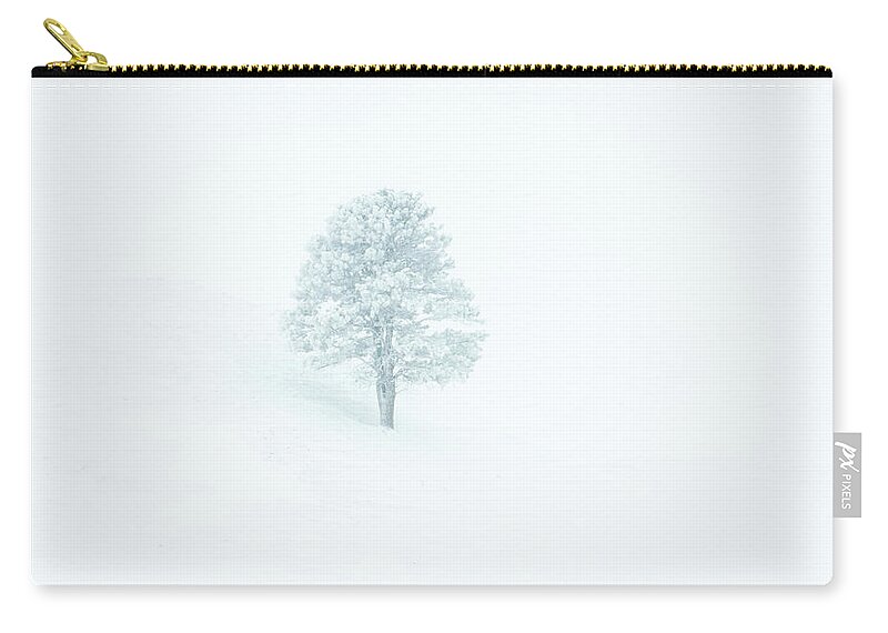 Whiteout Zip Pouch featuring the photograph Whiteout by Fiskr Larsen