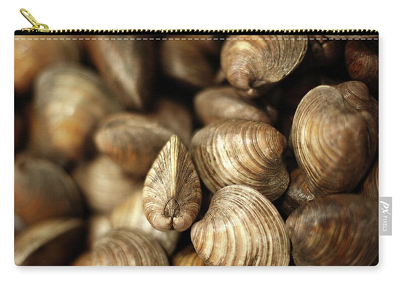 Clams Zip Pouch featuring the photograph Whole Clams by Todd Klassy