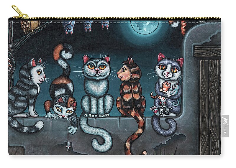 Cats Carry-all Pouch featuring the painting Whos Your Daddy Cat Painting by Victoria De Almeida