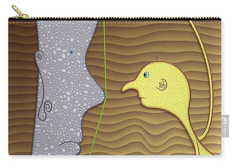 Just Another Pretty Face Zip Pouch featuring the digital art Why The Long Face? by Becky Titus