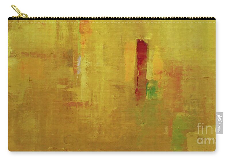 Oil Zip Pouch featuring the painting Wide Abstract D by Becky Kim