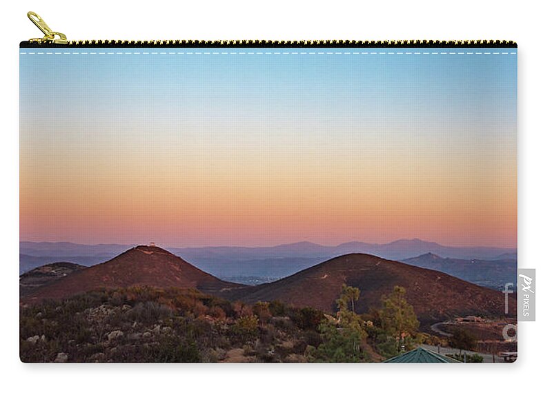 Double Peak Park Carry-all Pouch featuring the photograph A Double Peak Park Sunset in San Elijo by David Levin