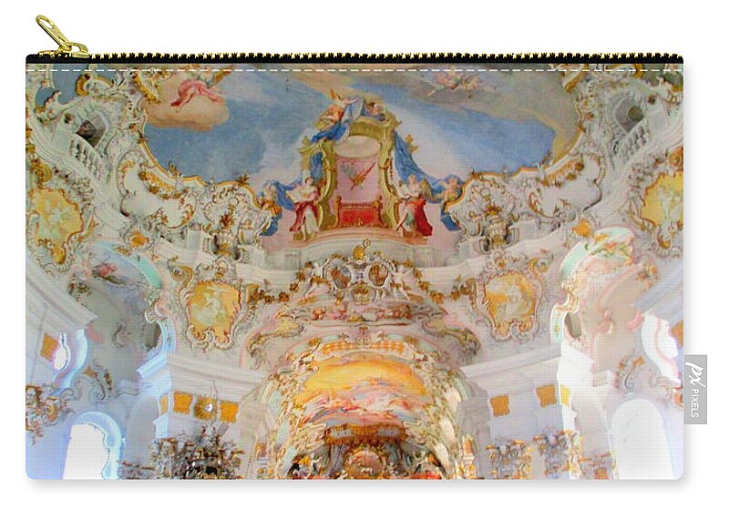 Wies Church Zip Pouch featuring the photograph Wies Church Interior 1 by Randall Weidner
