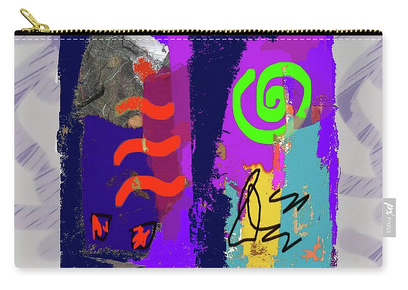 Acrylic Zip Pouch featuring the mixed media Wild and Wicked 9 by Janis Kirstein