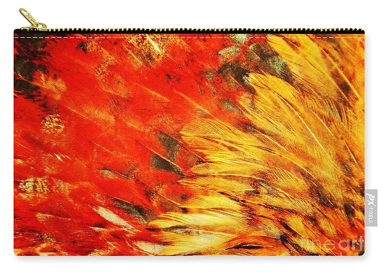 Rooster Carry-all Pouch featuring the photograph Wild Chicken Feathers by Jan Gelders
