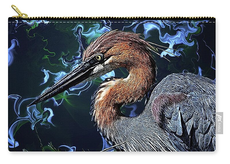 Digital Art Zip Pouch featuring the digital art Wild Goliath Herona by Artful Oasis