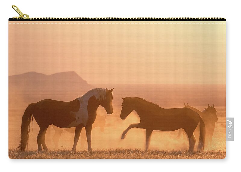 Horse Carry-all Pouch featuring the photograph Wild Horse Glow by Wesley Aston