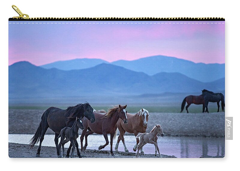Wild Horse Carry-all Pouch featuring the photograph Wild Horse Sunrise by Wesley Aston
