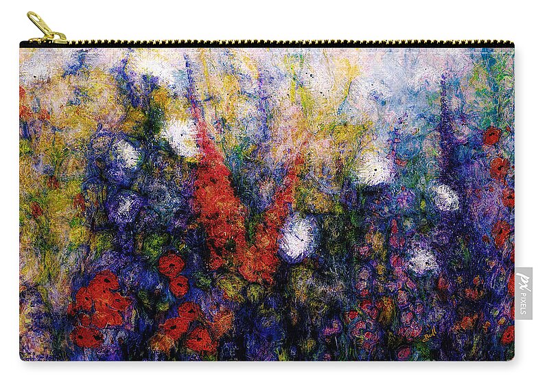Flowers Zip Pouch featuring the mixed media Wild Meadow Flowers by Claire Bull