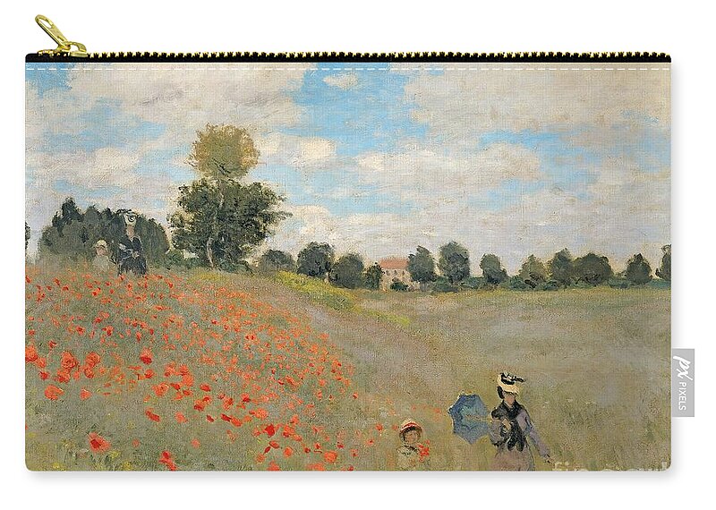 Claude Monetwild Carry-all Pouch featuring the painting Wild Poppies near Argenteuil by Claude Monet