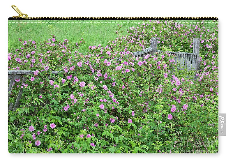 Rose Zip Pouch featuring the photograph Wild Roses by Alan L Graham