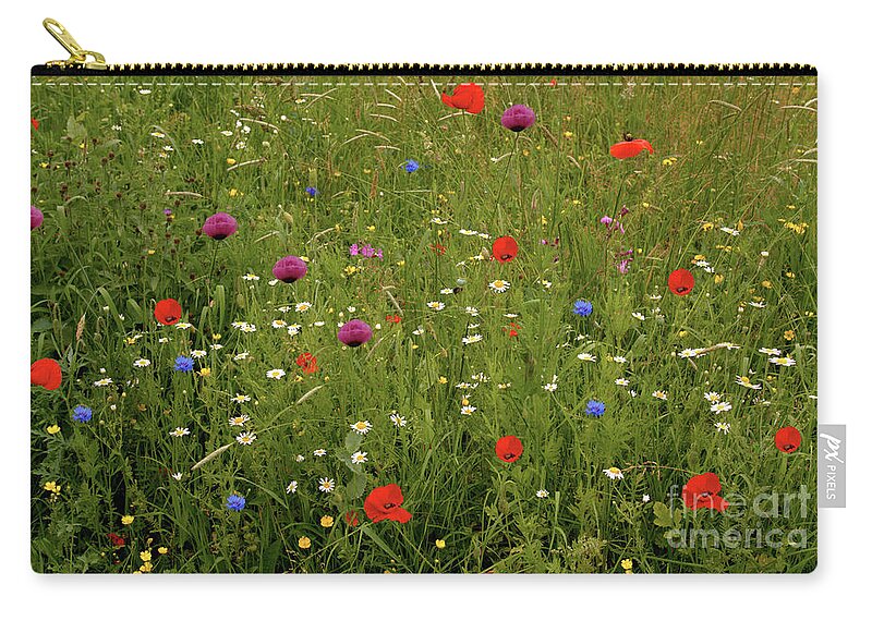 Summer Zip Pouch featuring the photograph Wild Summer Meadow by Stephen Melia