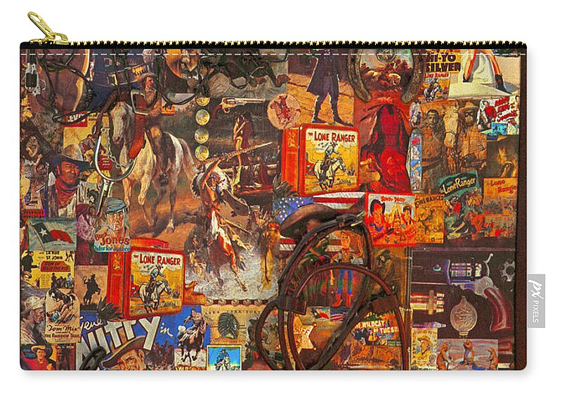 West Zip Pouch featuring the painting Wild West Poster by William Cain