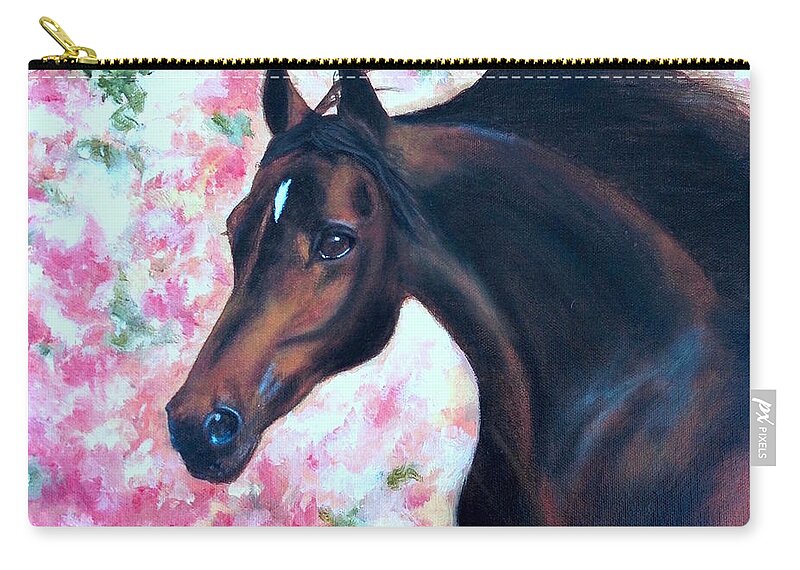 Horse Canvas Prints Zip Pouch featuring the painting Wildfire by Dr Pat Gehr