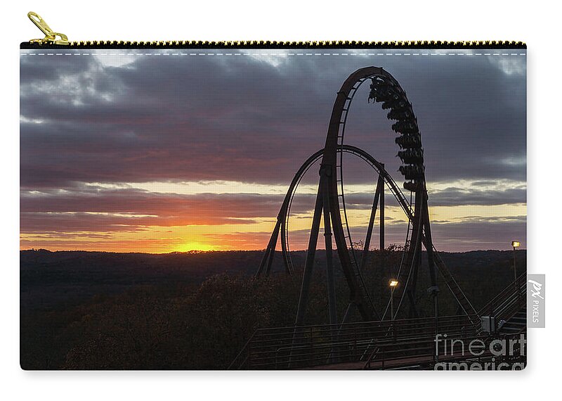 Roller Coaster Zip Pouch featuring the photograph Wildfire Sunset by Jennifer White